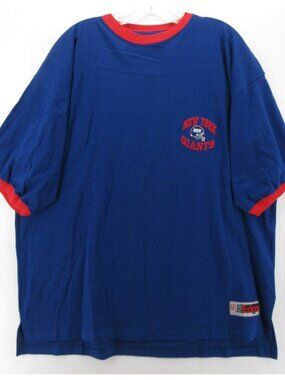 VINTAGE New York Giants Shirt XL The Edge Football Ringer 90s Loose